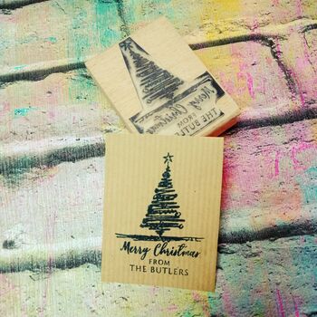 Christmas Personalised Family Gift Wrap Rubber Stamp, 5 of 8