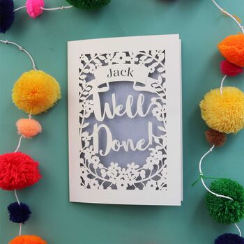 Personalised 'Well Done' Papercut Card, 3 of 5