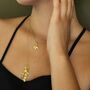 Gold Plated Forget Me Not Cluster Necklace, thumbnail 2 of 4