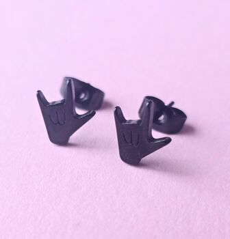 Rock On Hands Stud Earrings, 4 of 6