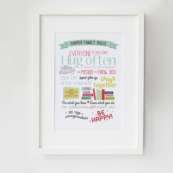 Personalised Family Rules Gift Print, 4 of 11