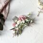 Dusty Pink And Sage Green Floral Hair Comb, thumbnail 3 of 7