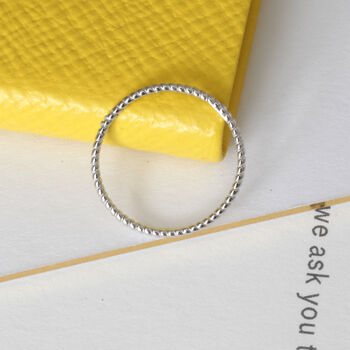 Slim Twist Stacking Ring In Silver Or Gold Vermeil, 3 of 4