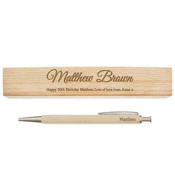 Thank You Gifts Personalised Wooden Pen And Box Set, 5 of 8