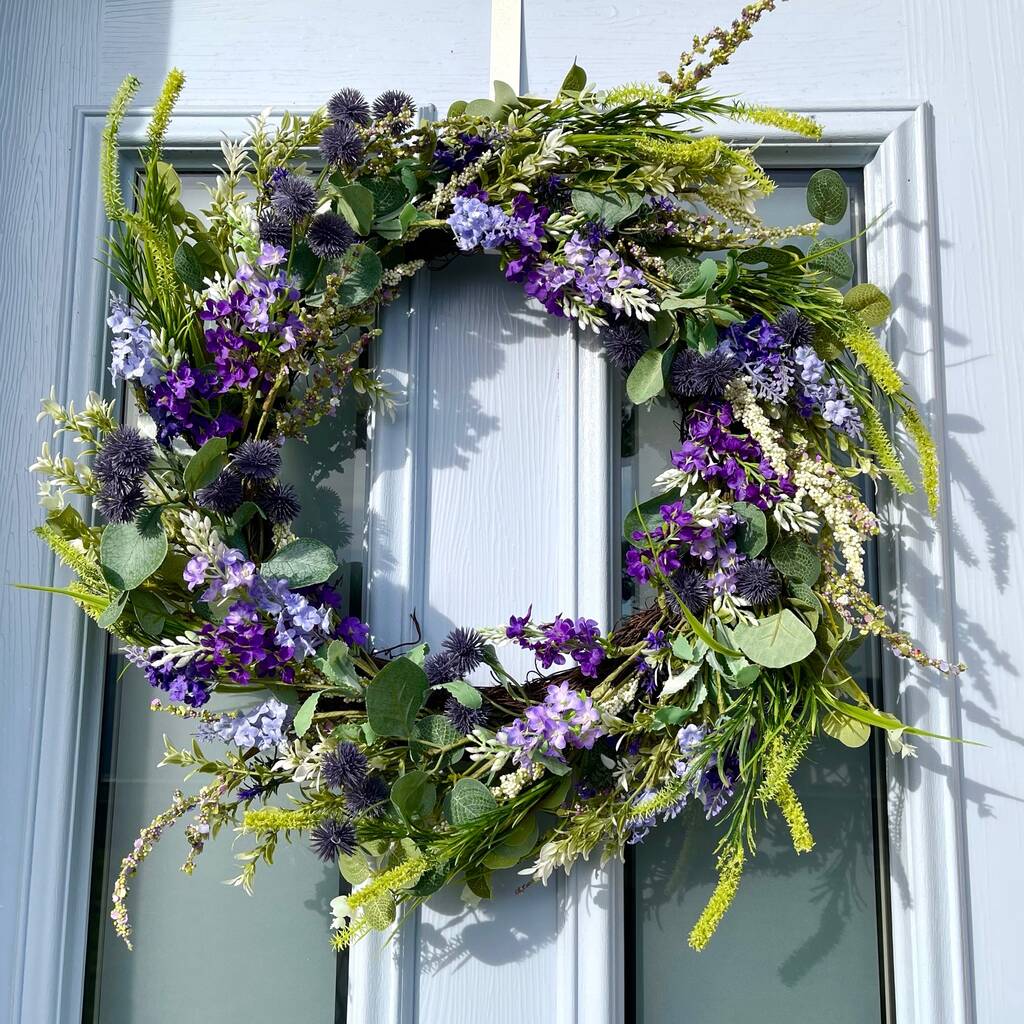 Large Lavender And Catmint Floral Wreath, 1 of 7