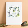 Personalised Baby Name Initial Wildflower Print, thumbnail 3 of 12