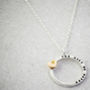 Silver Tiny Text Personalised Necklace Solid Gold Heart, thumbnail 2 of 4
