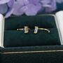 Sterling Silver Baguette Cut Cz Huggie Hoop Earrings, thumbnail 2 of 9