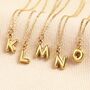 Stainless Steel Bubble Initial Pendant Necklace In Gold, thumbnail 3 of 5