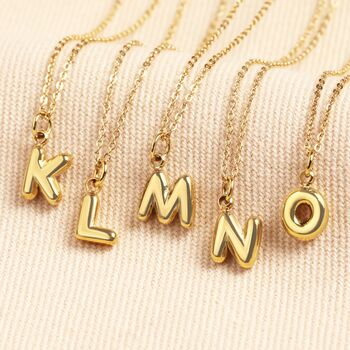 Stainless Steel Bubble Initial Pendant Necklace In Gold, 3 of 5