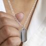 Sterling Silver Medium Solid Dog Tag Necklace, thumbnail 2 of 8