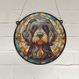 Cockapoo Black Stained Glass Effect Suncatcher, thumbnail 1 of 6