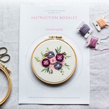 Lilac Bouquet Embroidery Hoop Kit, 6 of 8