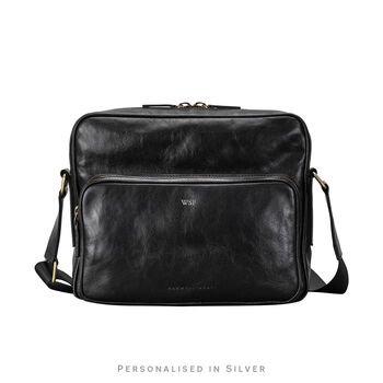 Personalised Genuine Leather Messenger Bag 'Santino M', 4 of 10