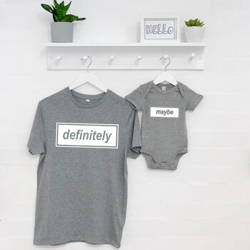 Definitely Maybe Father And Child Matching T Shirts, 2 of 4