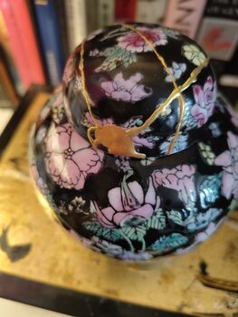 Black Floral Kintsugi Ginger Jar, 2 of 4