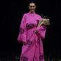 Long Organic Cotton Robe: Pink Eye, thumbnail 2 of 6