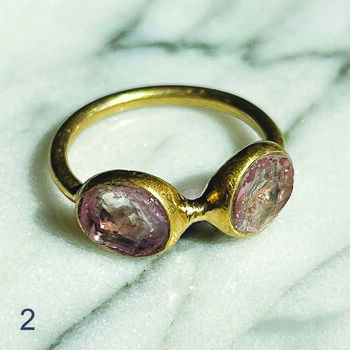 Tara Two Stone Gold Ring, 2 of 9