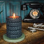 Off Road Tyre Stack Candle | Land Rover Gift | Off Road Wheels | Man Cave | Car Themed Gift | Mens Scented Candle | Dark Opium Tyre Stack | By Glowsmith UK, thumbnail 1 of 4