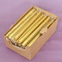 G Decor Pack Of 10 Or 20 Gold Dinner Candles, thumbnail 3 of 5