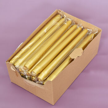 G Decor Pack Of 10 Or 20 Gold Dinner Candles, 3 of 5