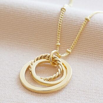 Mixed Interlocking Rings Necklace, 5 of 8