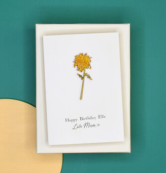Miniature Engraved Flower Birthday Card, 6 of 12