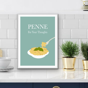 Penne For Your Thoughts Kitchen Print, 2 of 2