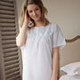 Women's White Cotton Nightdress Blondy, thumbnail 1 of 4