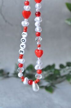 Love Aesthetic Personalised Beaded Phone Charm, 2 of 5