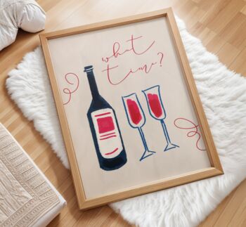What Time Wine Wall Art Print Kitchen Disco, 10 of 11