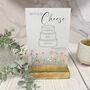 Floral Personalised Cheese Cake Sign Opaque Weddings Parties, thumbnail 5 of 9