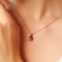 Pink Ruby And Amethyst Pear Cut Pendant Necklace In Sterling Silver And Gold Vermeil, thumbnail 1 of 11