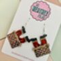 Santa Stuck In The Chimney Glitter Earrings / Funny Christmas Jewellery Sparkly Novelty Dangles / Festive Holiday Jewellery / Secret Santa Gift Bold Sparkly Christmas Accessory, thumbnail 5 of 5