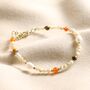 Natural Semi Precious Stone And Pearl Beaded Bracelet, thumbnail 1 of 3