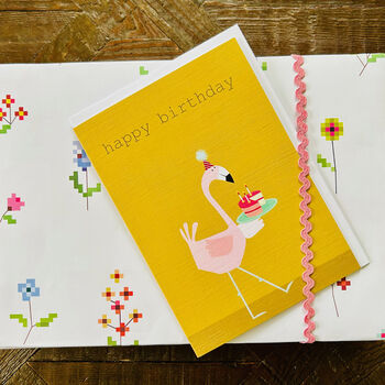 Flamingo Happy Birthday Card, 4 of 5
