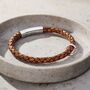 Men's Personalised Message Plaited Leather Bracelet, thumbnail 1 of 9