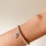 Sterling Silver Hamsa Charm Beaded Bracelet, thumbnail 3 of 7