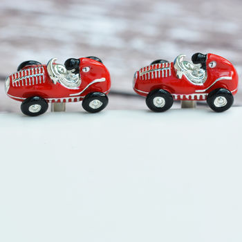 Red Racing Car Cufflinks, 2 of 3