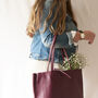 Burgundy Soft Leather Tote Shopper, thumbnail 1 of 9