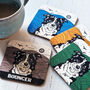 Personalised Dog Lover Coaster Gift In Linocut Style, thumbnail 5 of 12