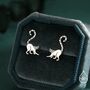 Sterling Silver Lemur Stud Earrings, thumbnail 3 of 12