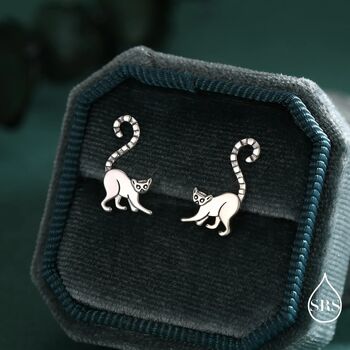 Sterling Silver Lemur Stud Earrings, 3 of 12