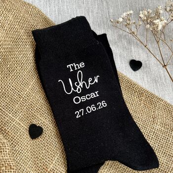 Personalised The Usher Wedding Day Socks, 5 of 5