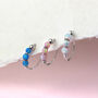 9ct Solid White Gold Triple Opal Helix Nose Ring, thumbnail 2 of 4