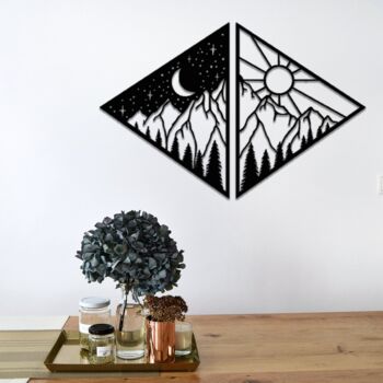 Day And Night Triangular Wooden Wall Art For Any Room, 4 of 9