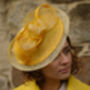 Yellow Modern Saucer Hat 'Larisa', thumbnail 5 of 11