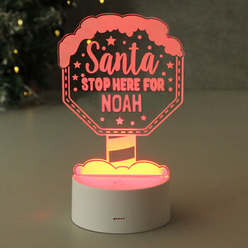 Personalised Santa Stop Here LED Sign, 4 of 6