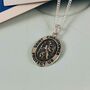 'St Christopher Protect Us' Oval Silver Necklace, thumbnail 4 of 10