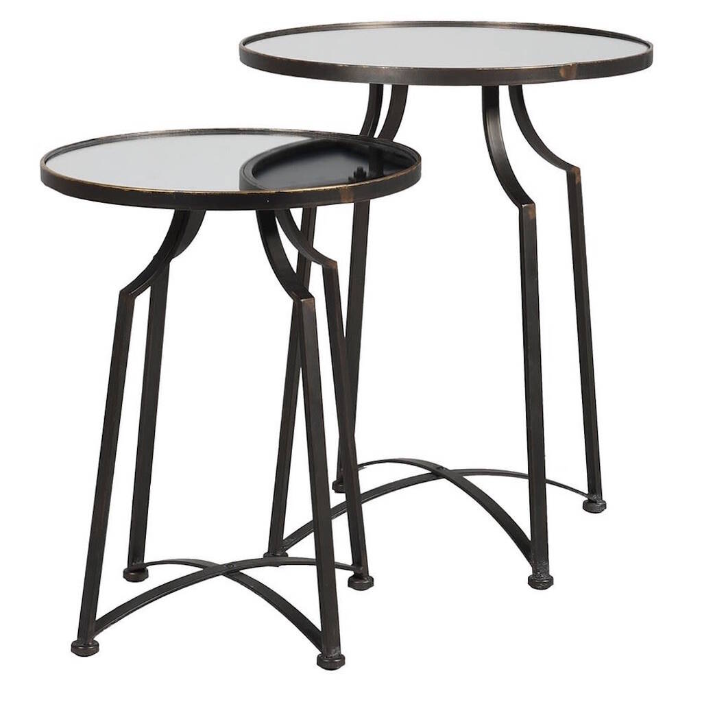 Mirrored Topped Nesting Side Tables